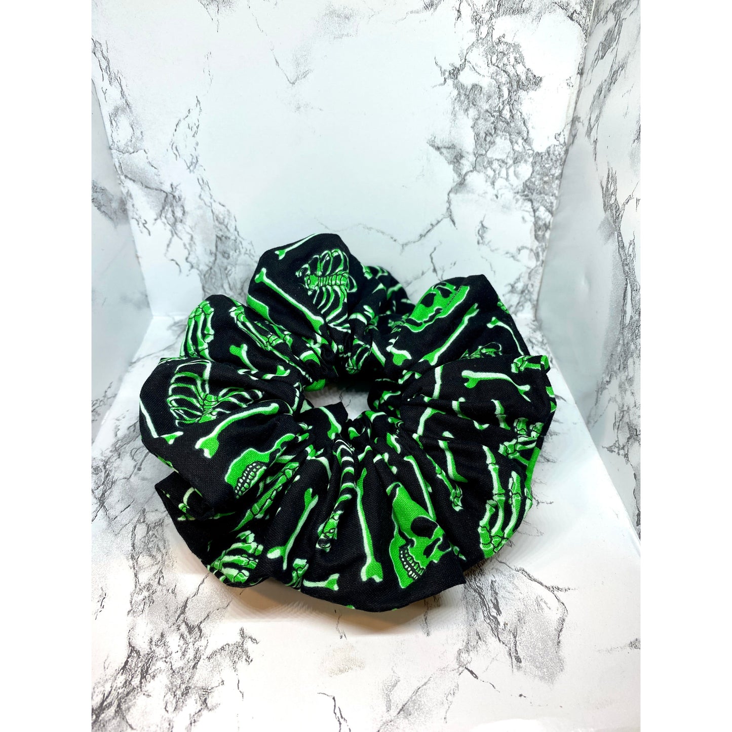 Green Skeleton Halloween Scrunch Enchanted Scrunch