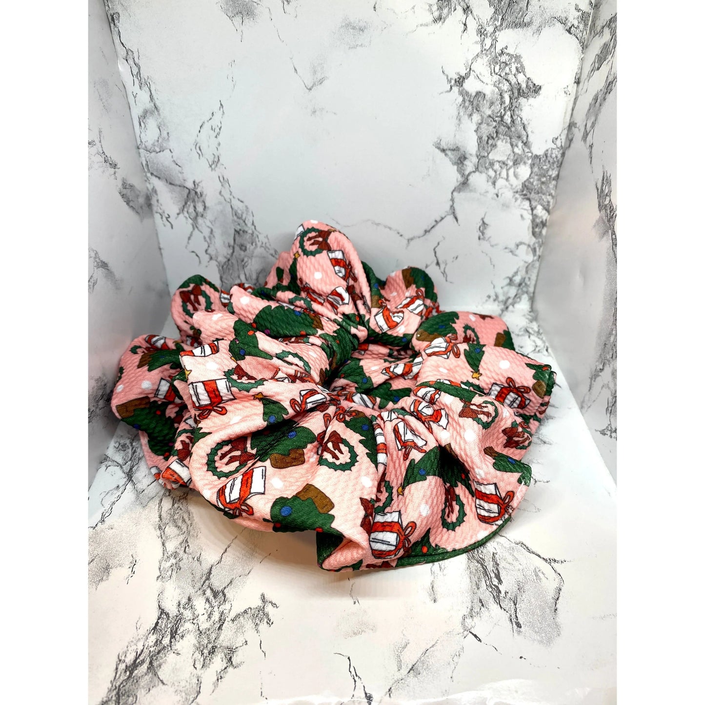 Pink Christmas Tree Bullet Scrunchie Enchanted Scrunch