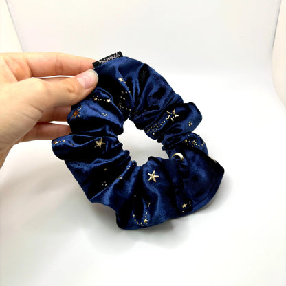 Mini Celestial Star Navy Crushed Velvet Scrunchie Enchanted Scrunch