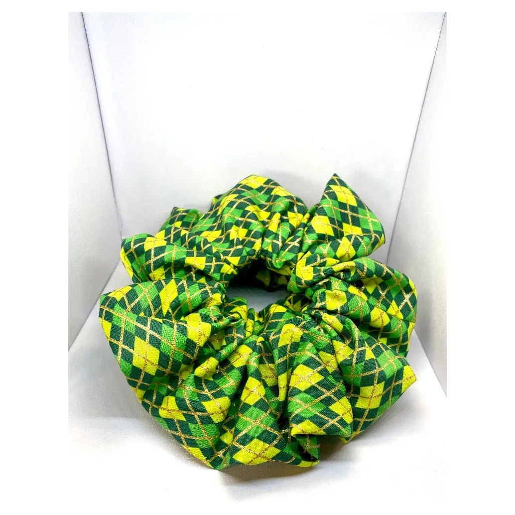 Glitter Plaid St Patrick's Scrunchie Enchanted Scrunch