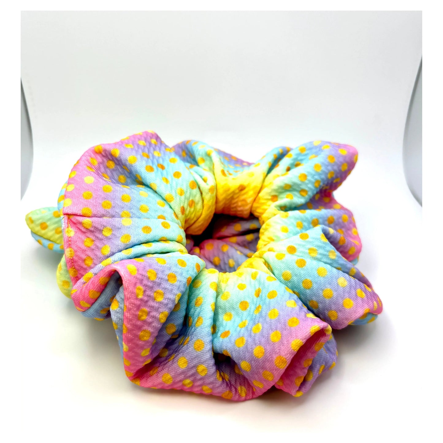 Gold Dot Ombre Rainbow Bullet Scrunchie enchantedscrunch