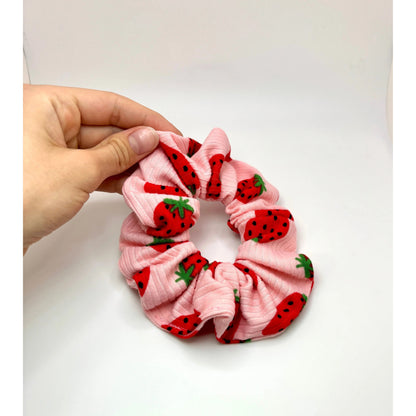 Mini Strawberry Ribbed Scrunchie Enchanted Scrunch