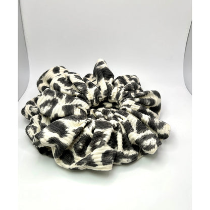 Grey Cheetah Ribbed Scrunchie Enchanted Scrunch