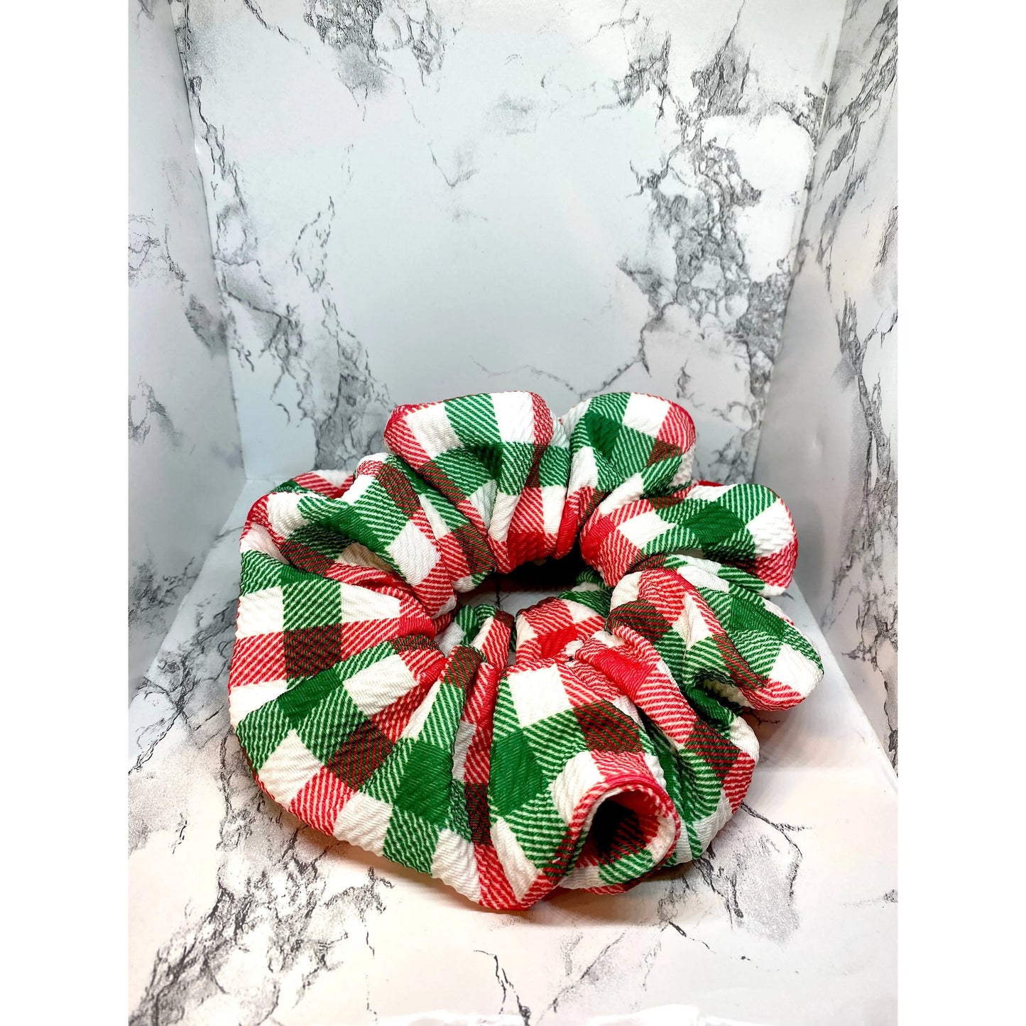 Square Plaid Christmas Bullet Scrunchie Enchanted Scrunch