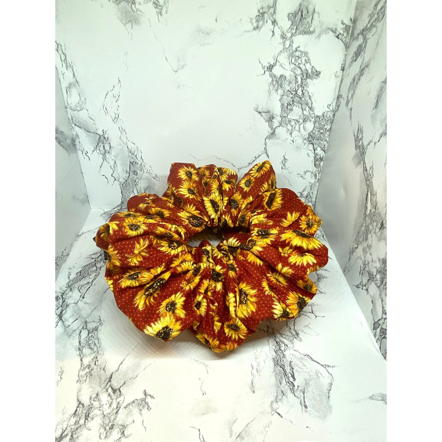 Red Sunflower Fall Scrunchie Enchanted Scrunch