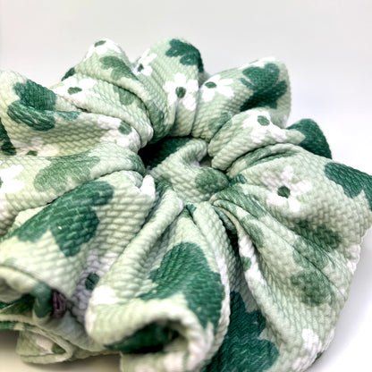 Floral Clover St Patrick's Day Bullet Scrunchie