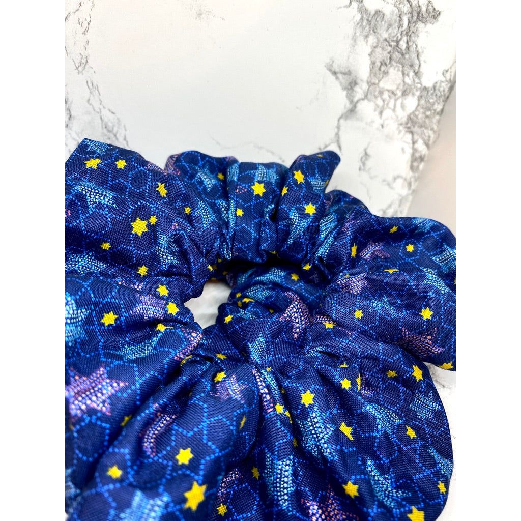 Dark Blue Hanukkah Scrunchie