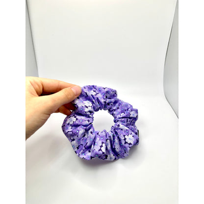 Mini Purple Flowers Spring Scrunchie