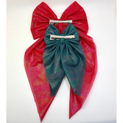 Red & Green Christmas Bow Set
