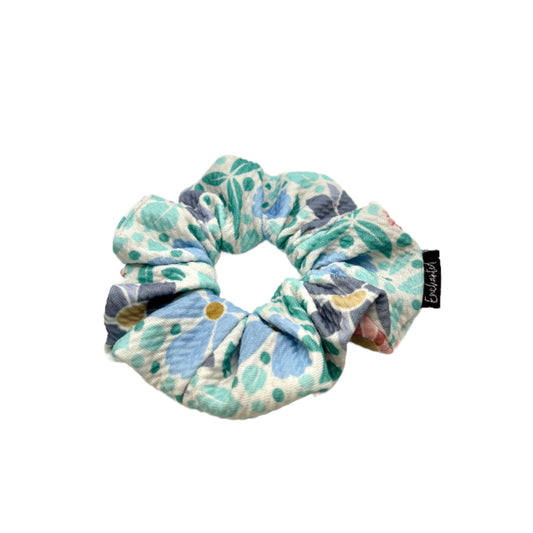 Mini Blue Floral Spring Bullet Scrunchie Enchanted Scrunch