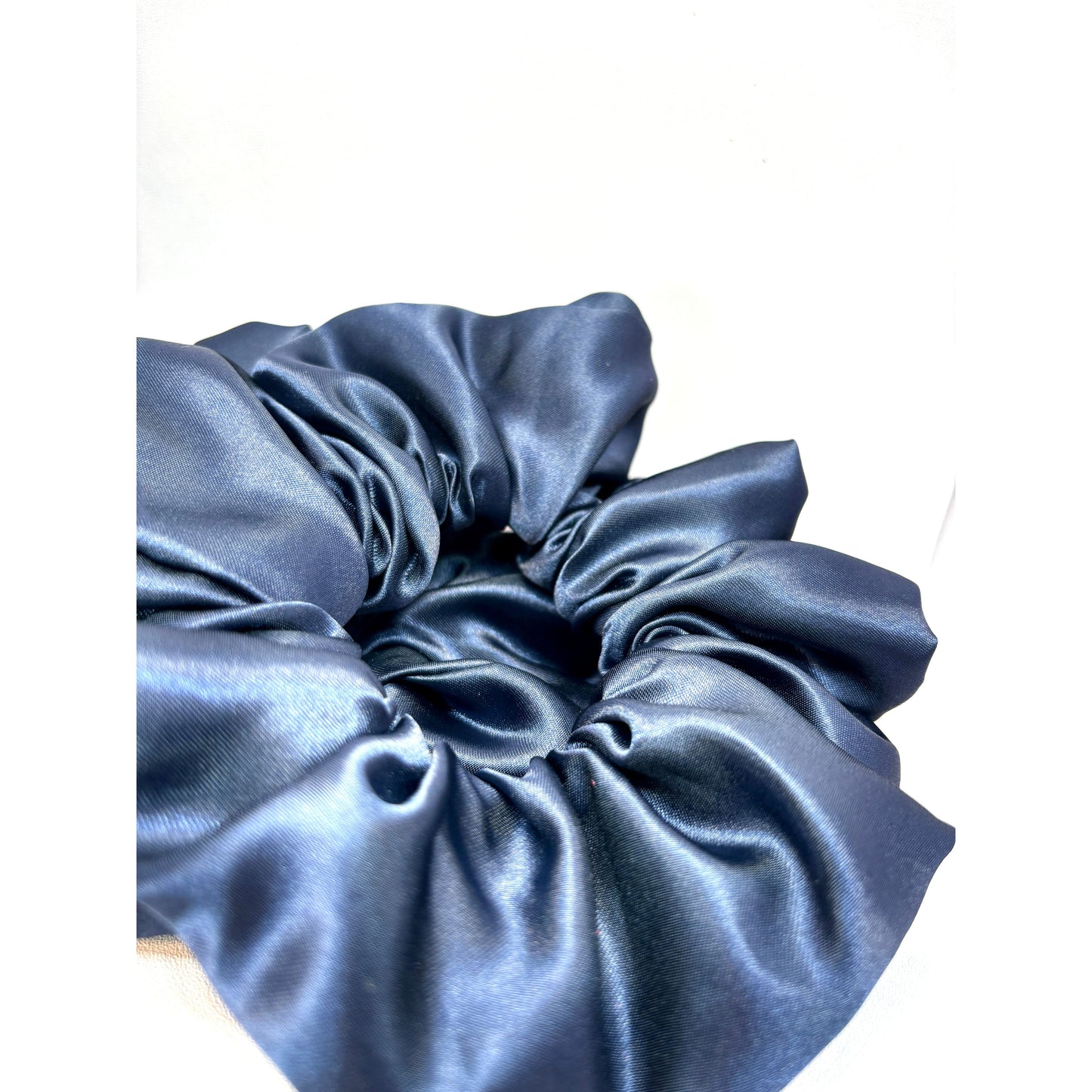 Navy Blue Silk Scrunchie