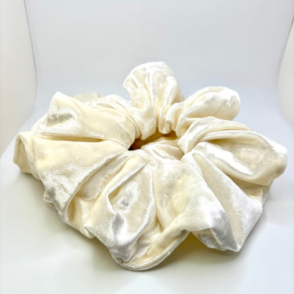 Ivory Crushed Velvet Christmas Scrunchie