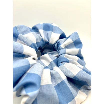 Blue Plaid Spring Scrunchie