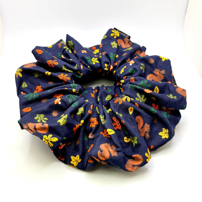 Fall Squirrels and Leaves Scrunchie Enchanted Scrunch