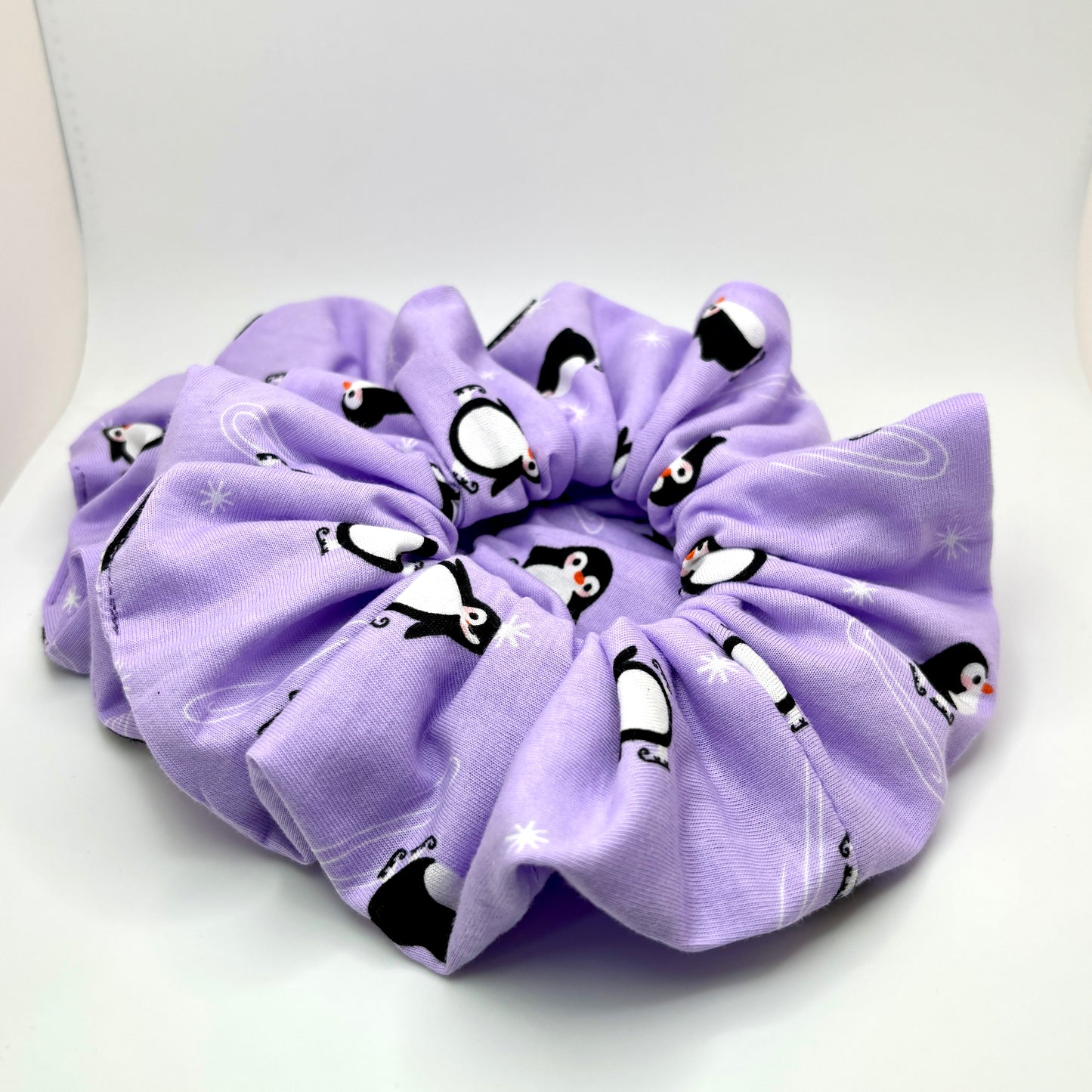 Purple Penguin Christmas Scrunchie