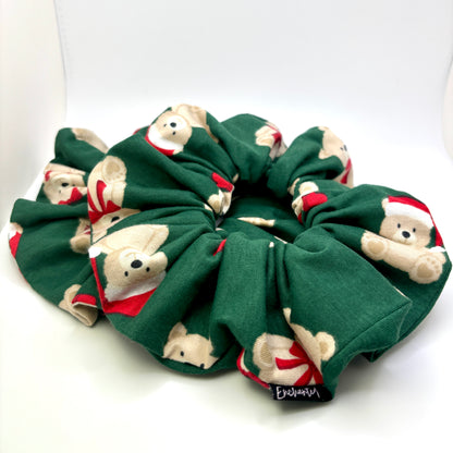 Teddy Bear Christmas Scrunchie