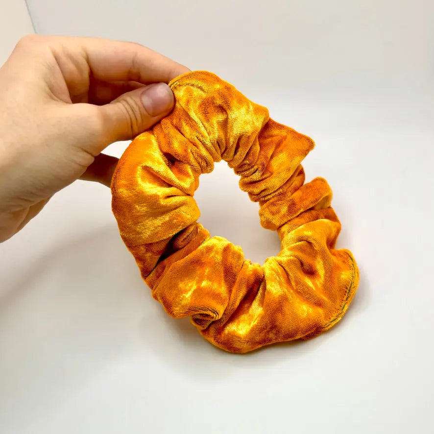 Mini Orange Crushed Velvet Scrunchie enchantedscrunch