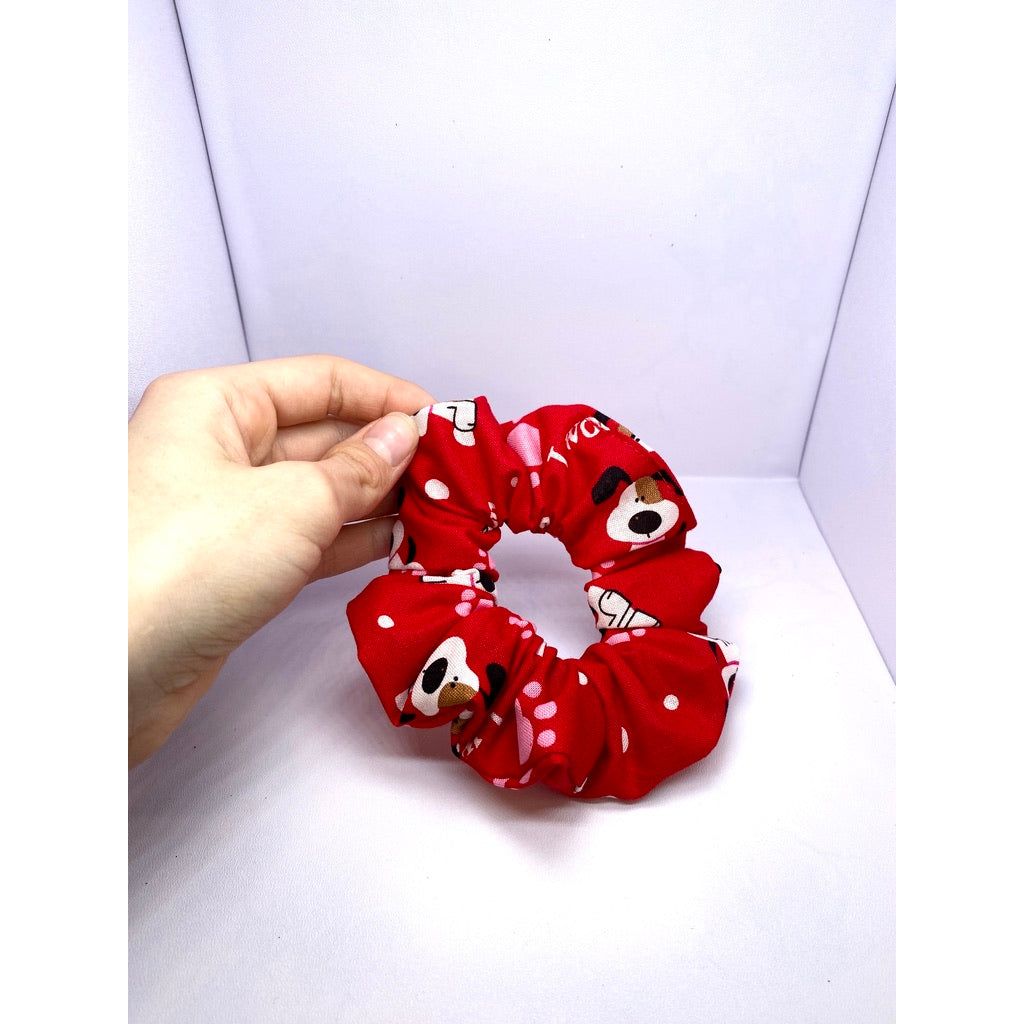 Mini Red Doggy Valentine's Day Scrunchie