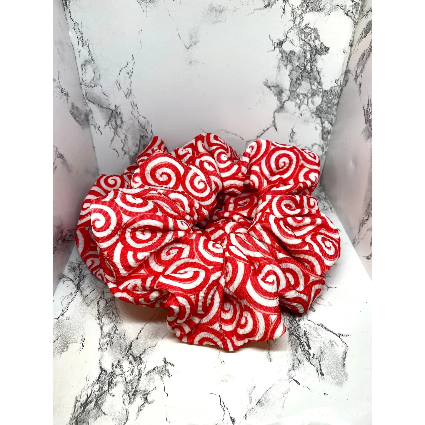 Candy Cane Swirl Christmas Bullet Scrunchie Enchanted Scrunch