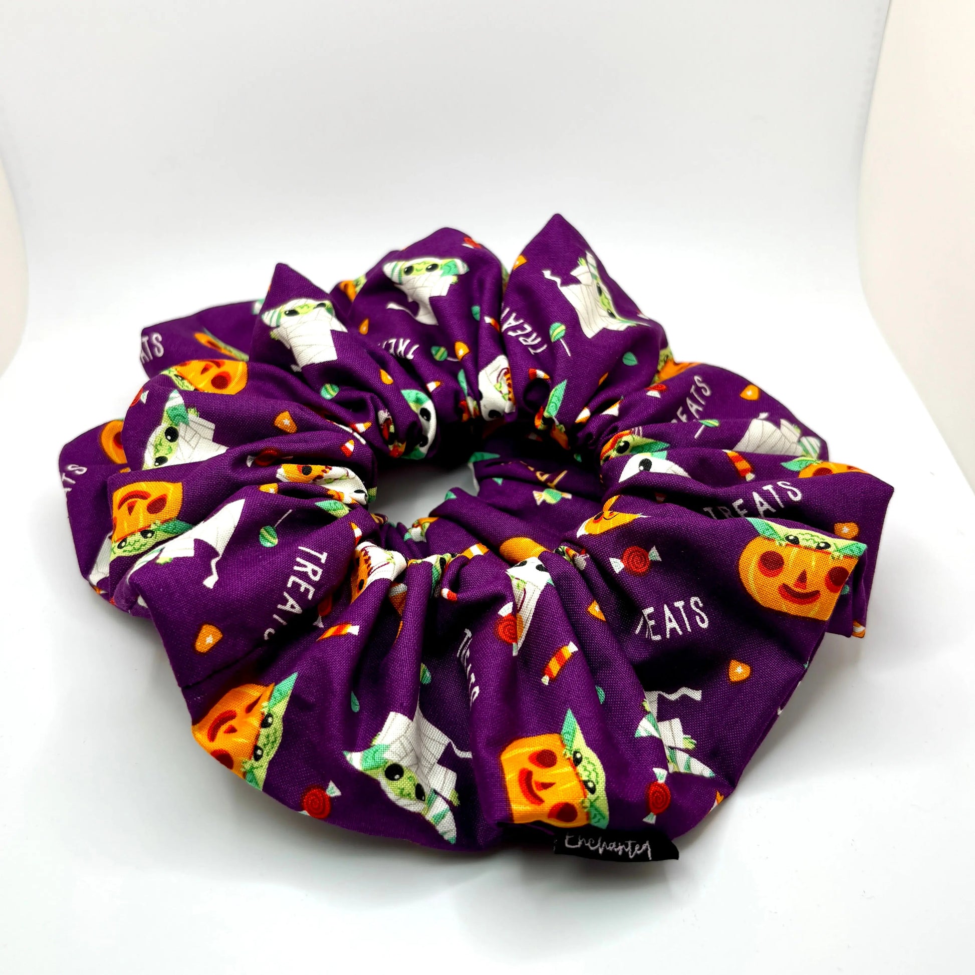 Purple Baby Yoda Halloween Scrunchie Enchanted Scrunch