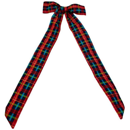 Festive Plaid Christmas Long Bow