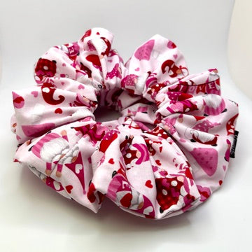 Pink Gnomes Valentine's Day Scrunchie