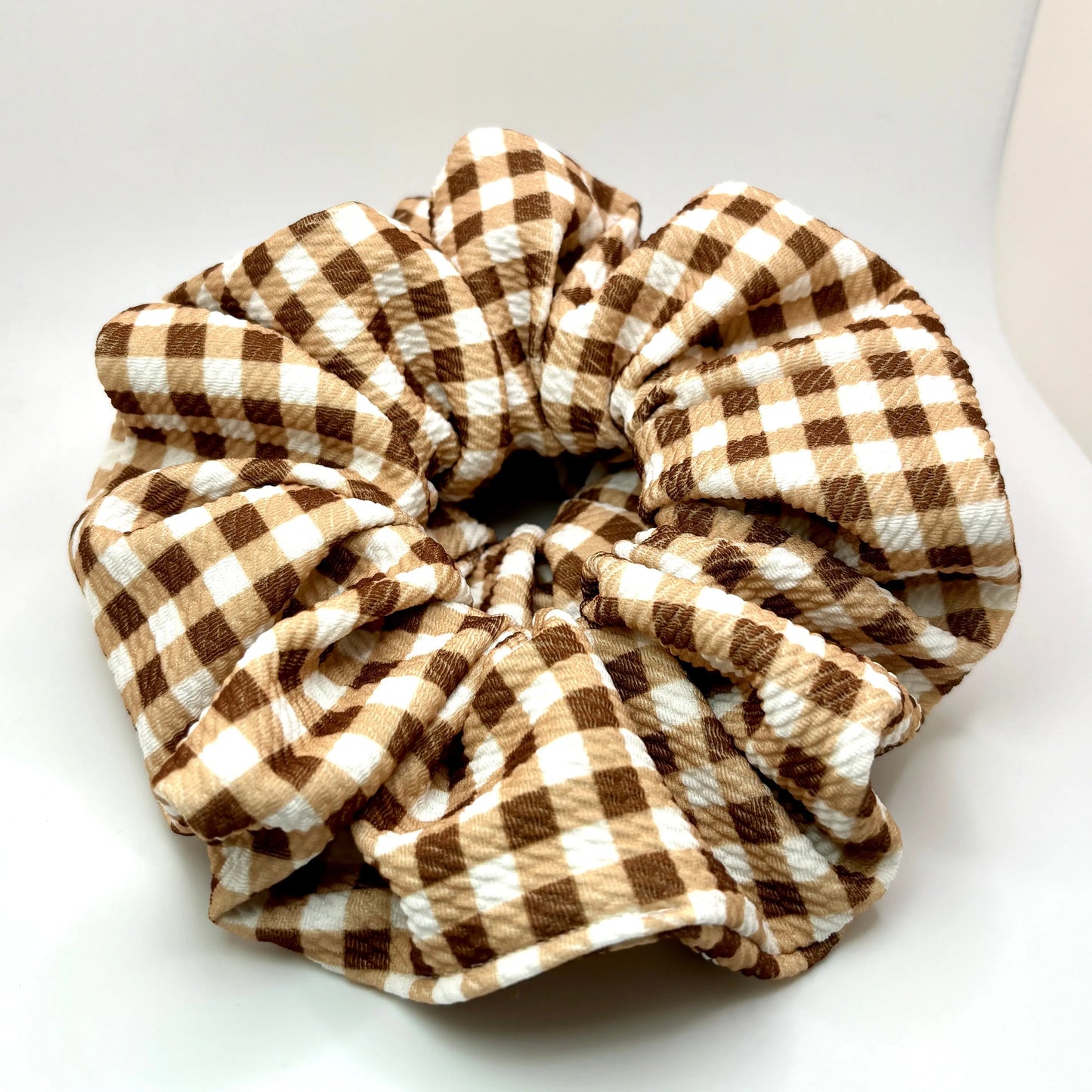 Brown Plaid Bullet Thanksgiving Scrunchie Enchanted Scrunch