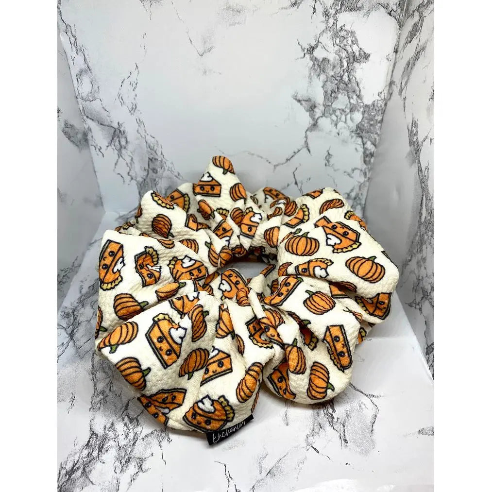 Cute Pumpkin Pie Thanksgiving Bullet Scrunchie Enchanted Scrunch