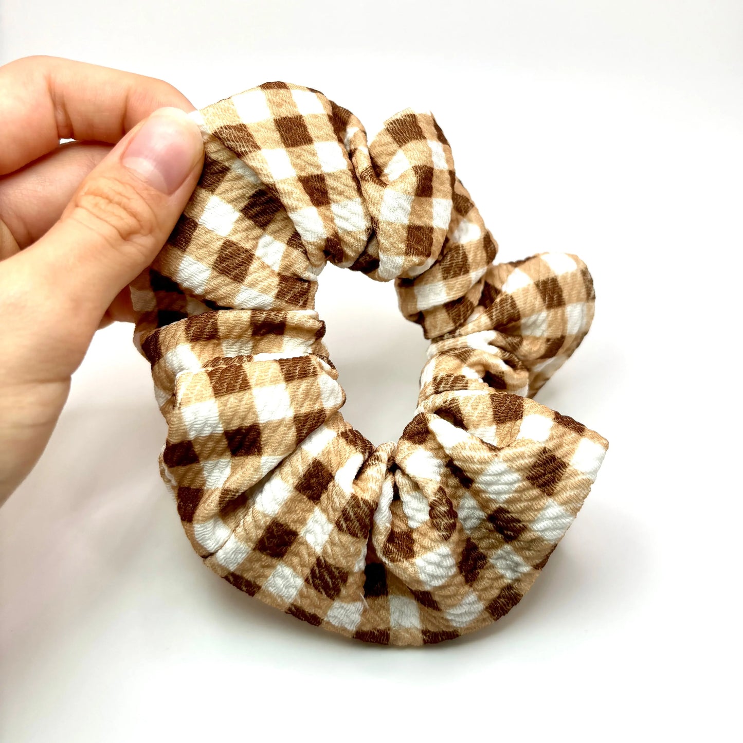 Mini Brown Plaid Bullet Scrunchie Enchanted Scrunch