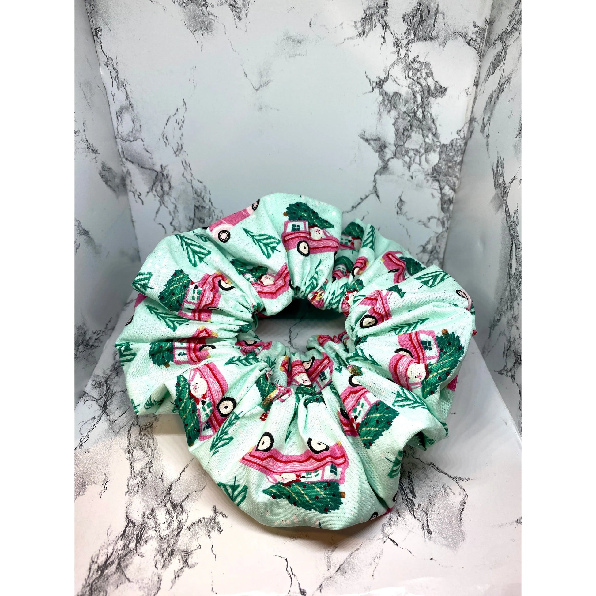 Blue Tree Car Christmas Scrunchie Enchanted Scrunch