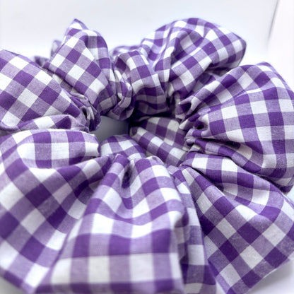 Purple Gingham Valentine's Day Scrunchie