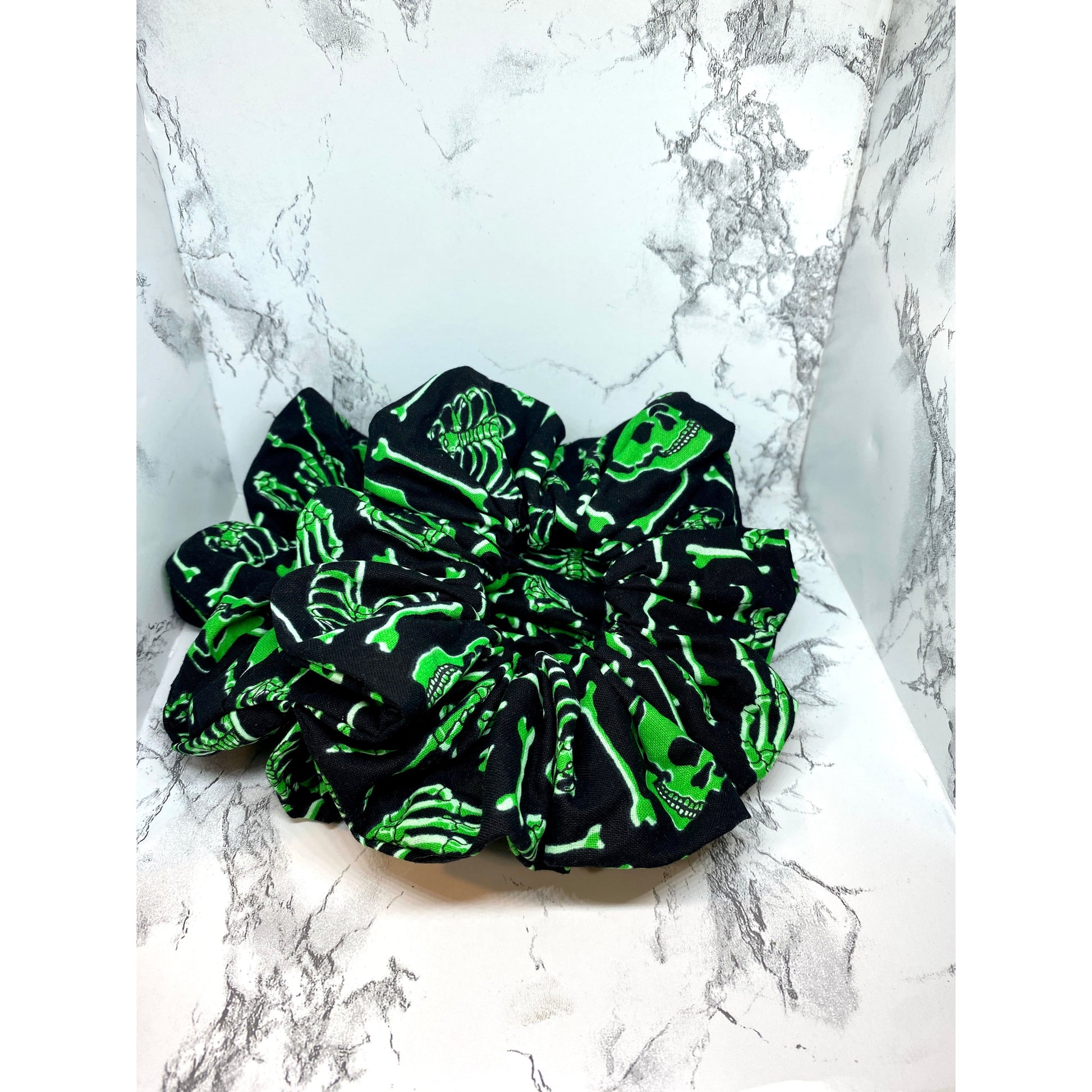 Green Skeleton Halloween Scrunch Enchanted Scrunch