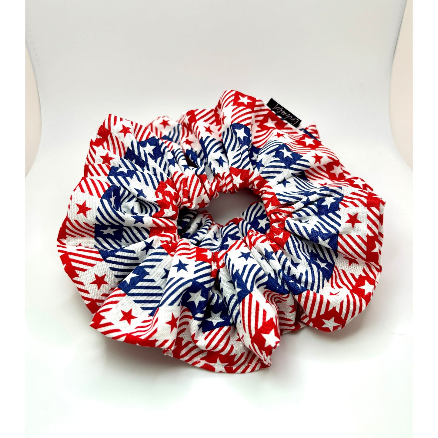 Gingham Stars 4th of July Scrunchie enchantedscrunch