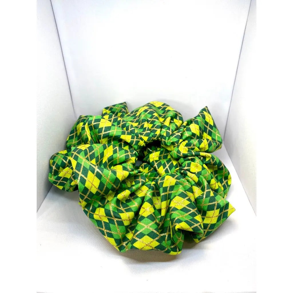 Glitter Plaid St Patrick's Scrunchie Enchanted Scrunch