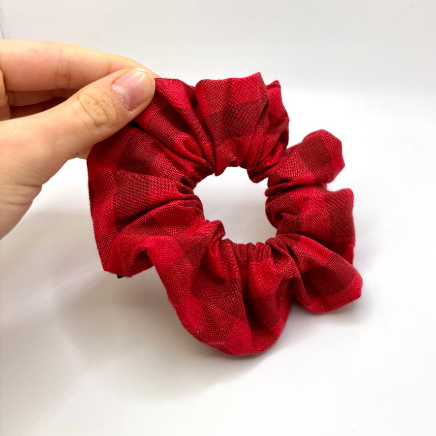 Mini Red Plaid Christmas Scrunchie