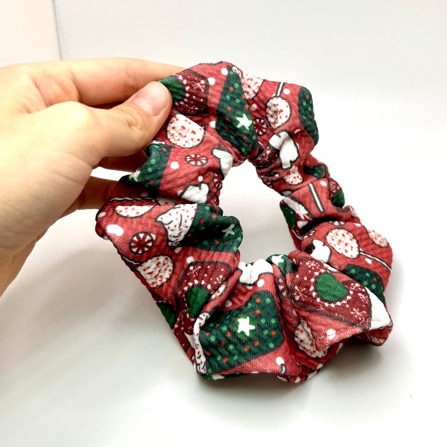 Mini Red Coffee Cup Christmas Bullet Scrunchie