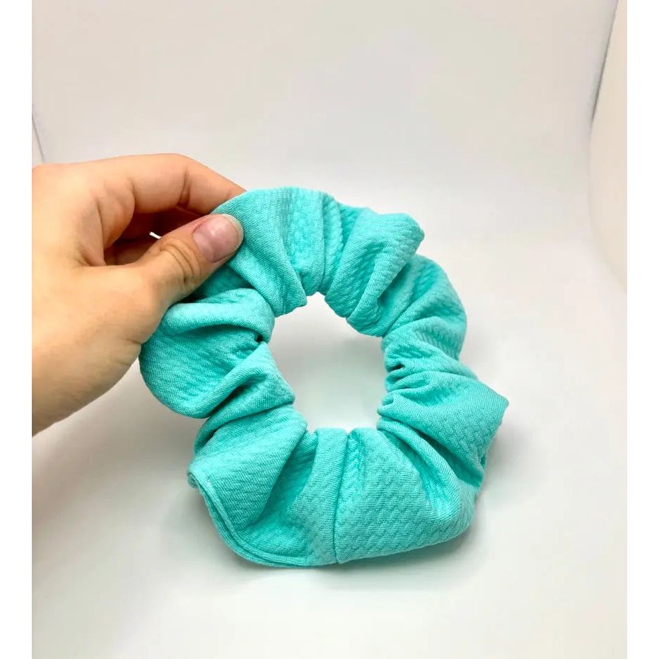 Mini Aqua Summer Bullet Scrunchie enchantedscrunch