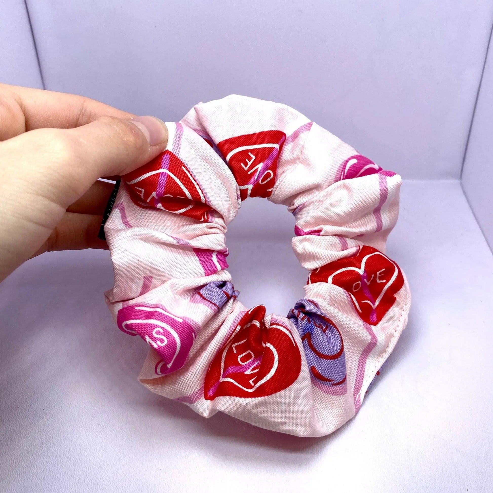 Mini Conversation Hearts Lollipop Valentine's Day Scrunchie Enchanted Scrunch