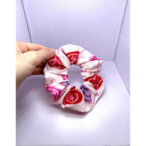 Mini Conversation Hearts Lollipop Valentine's Day Scrunchie