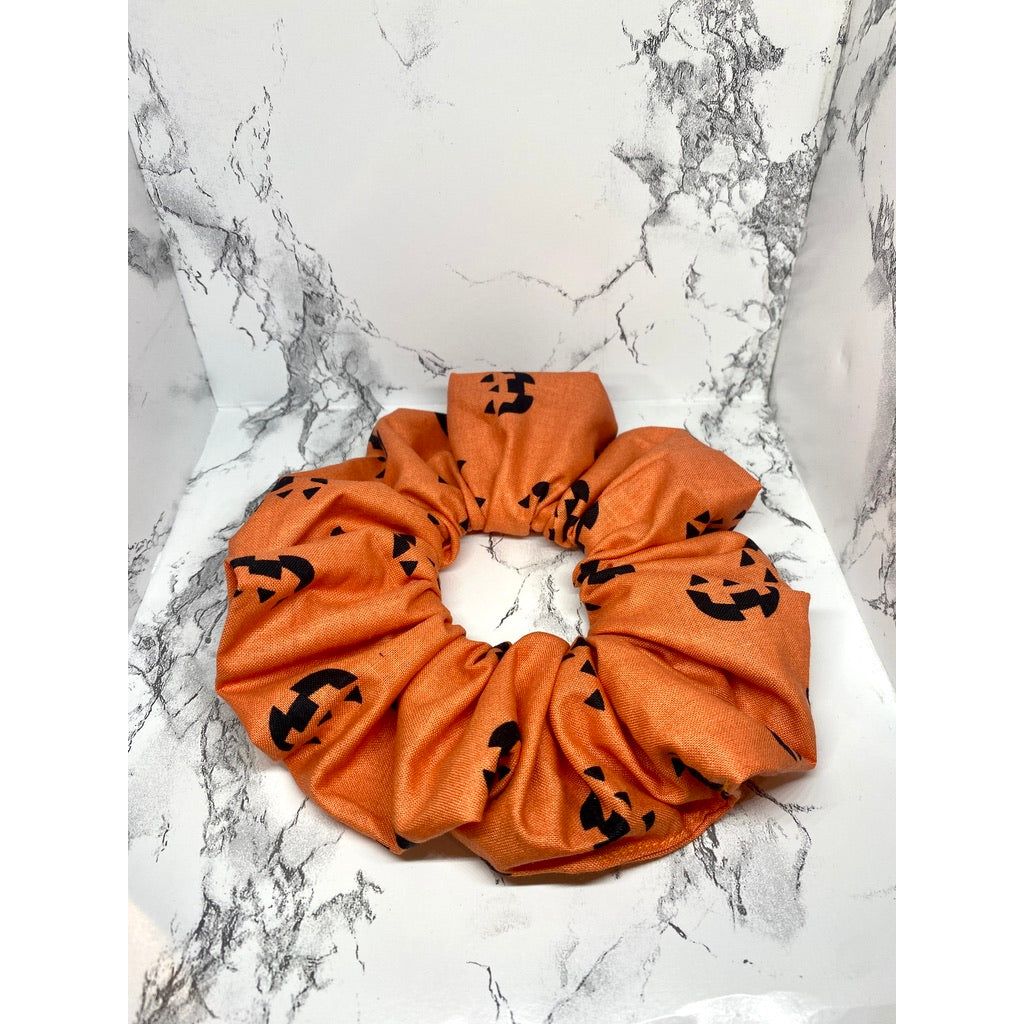 Orange Jack-o-Lantern Halloween Scrunch
