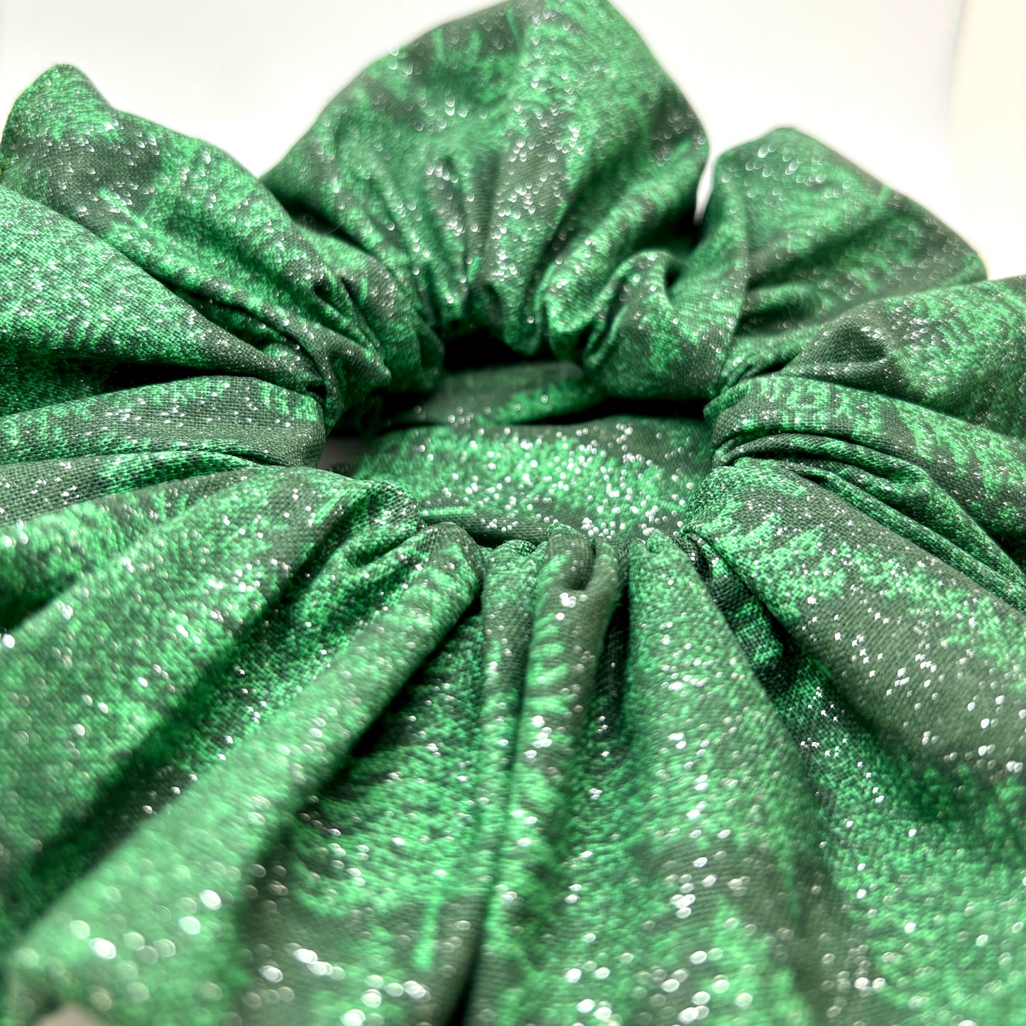 Glitter Pine Tree Christmas Scrunchie