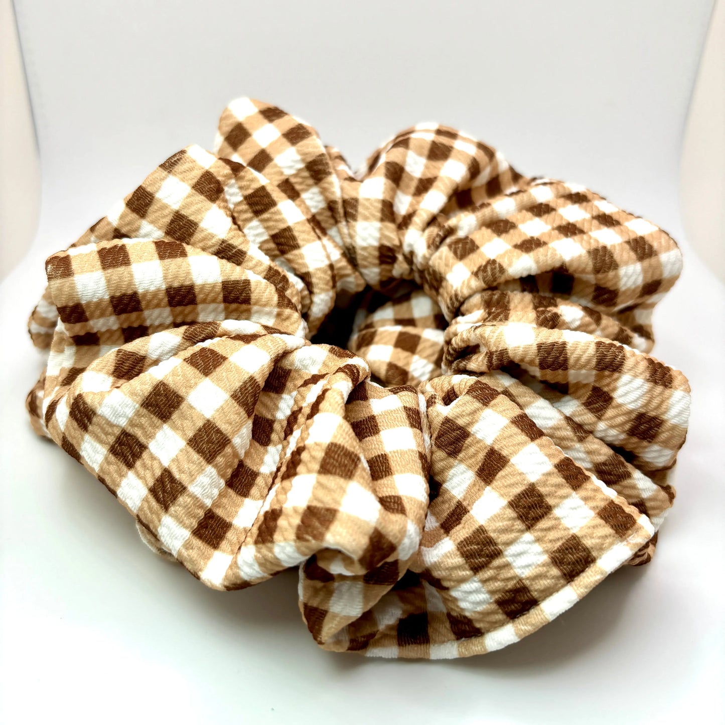 Brown Plaid Bullet Thanksgiving Scrunchie Enchanted Scrunch