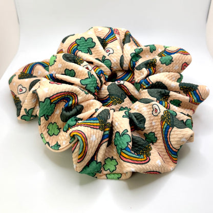 Rainbows and Gold St Patrick's Bullet Scrunchie