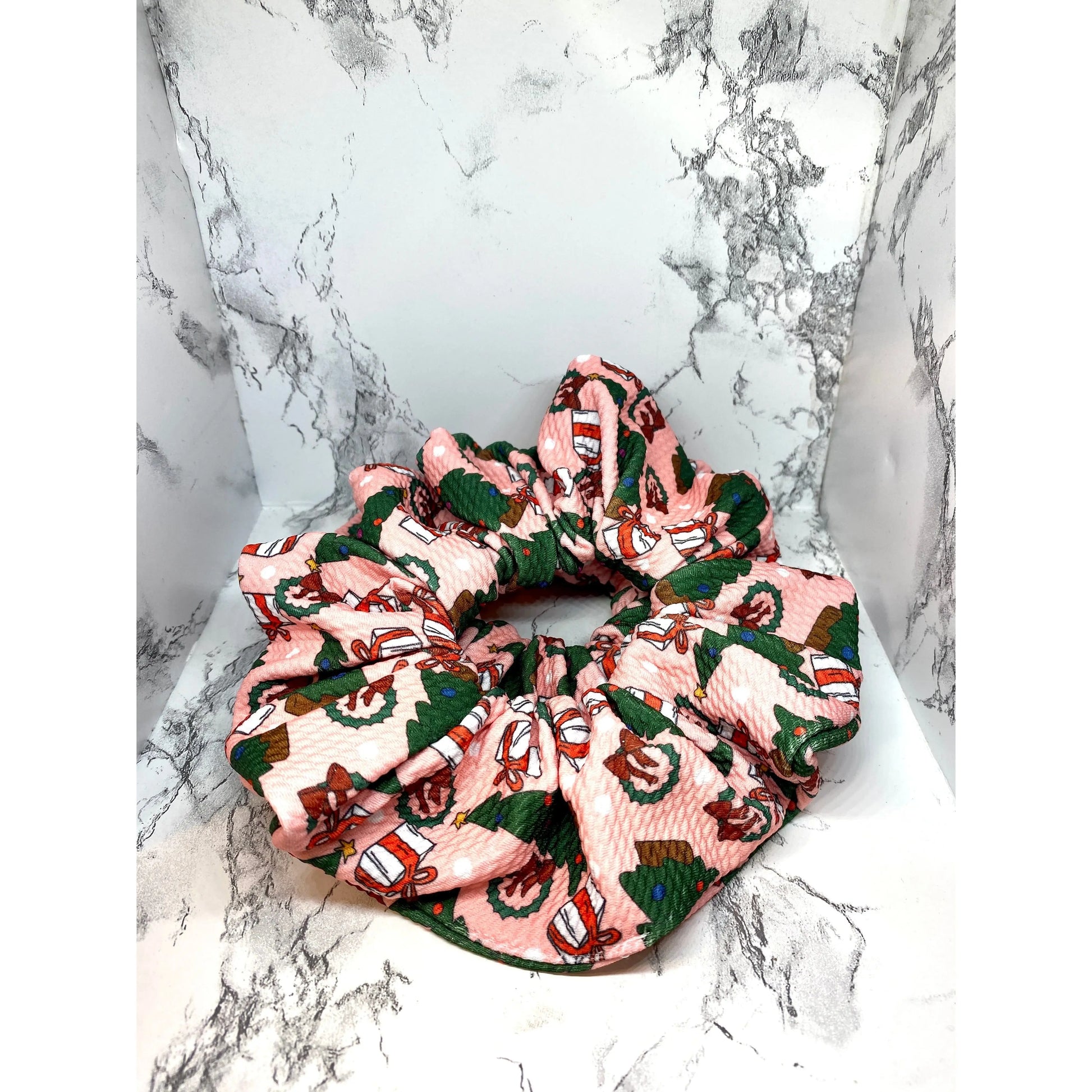 Pink Christmas Tree Bullet Scrunchie Enchanted Scrunch