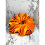 Load image into Gallery viewer, Orange Velvet Fall Scrunch
