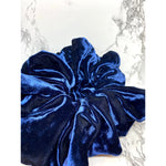 Load image into Gallery viewer, Navy Crushed Velvet Scrunch

