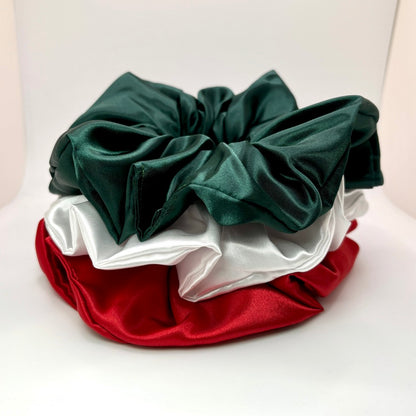 Christmas Silk Scrunchie Trio