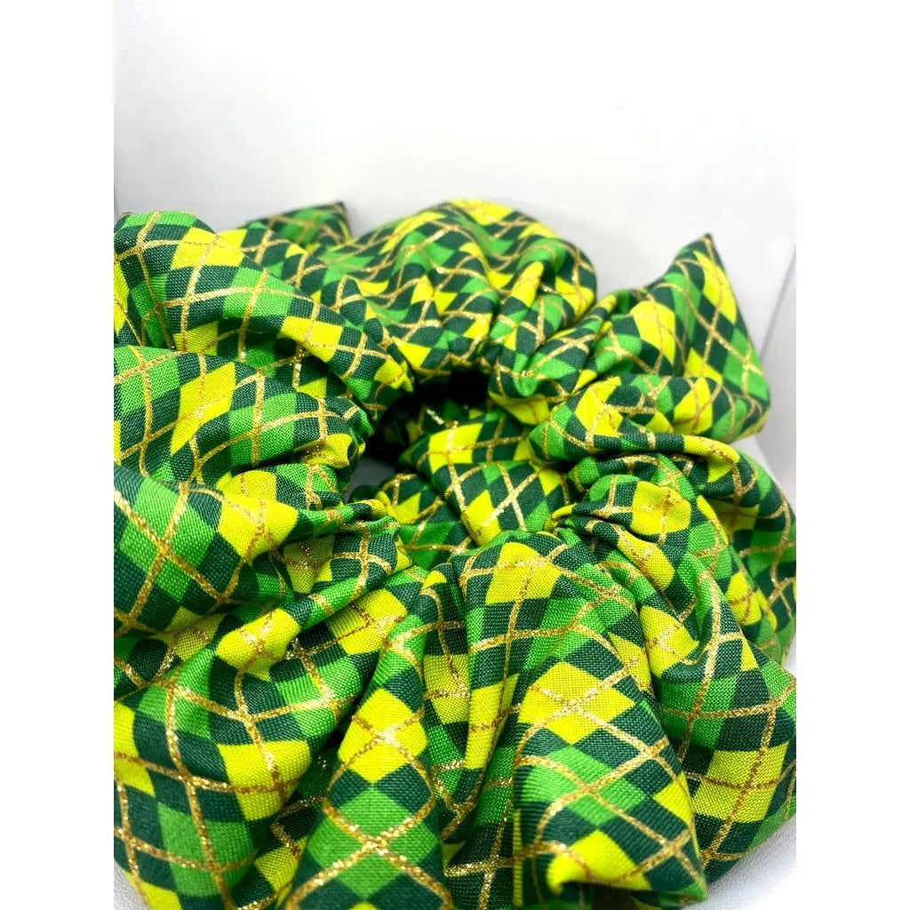 Glitter Plaid St Patrick's Scrunchie Enchanted Scrunch