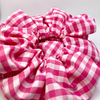 Pink Gingham Valentine's Day Scrunchie