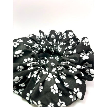 Black and White Paw Print Scrunchie Enchanted Scrunch